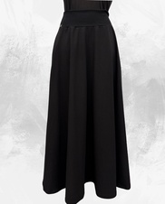 Dámská dlouhá na zem půlkolová úpletová sukně,černá